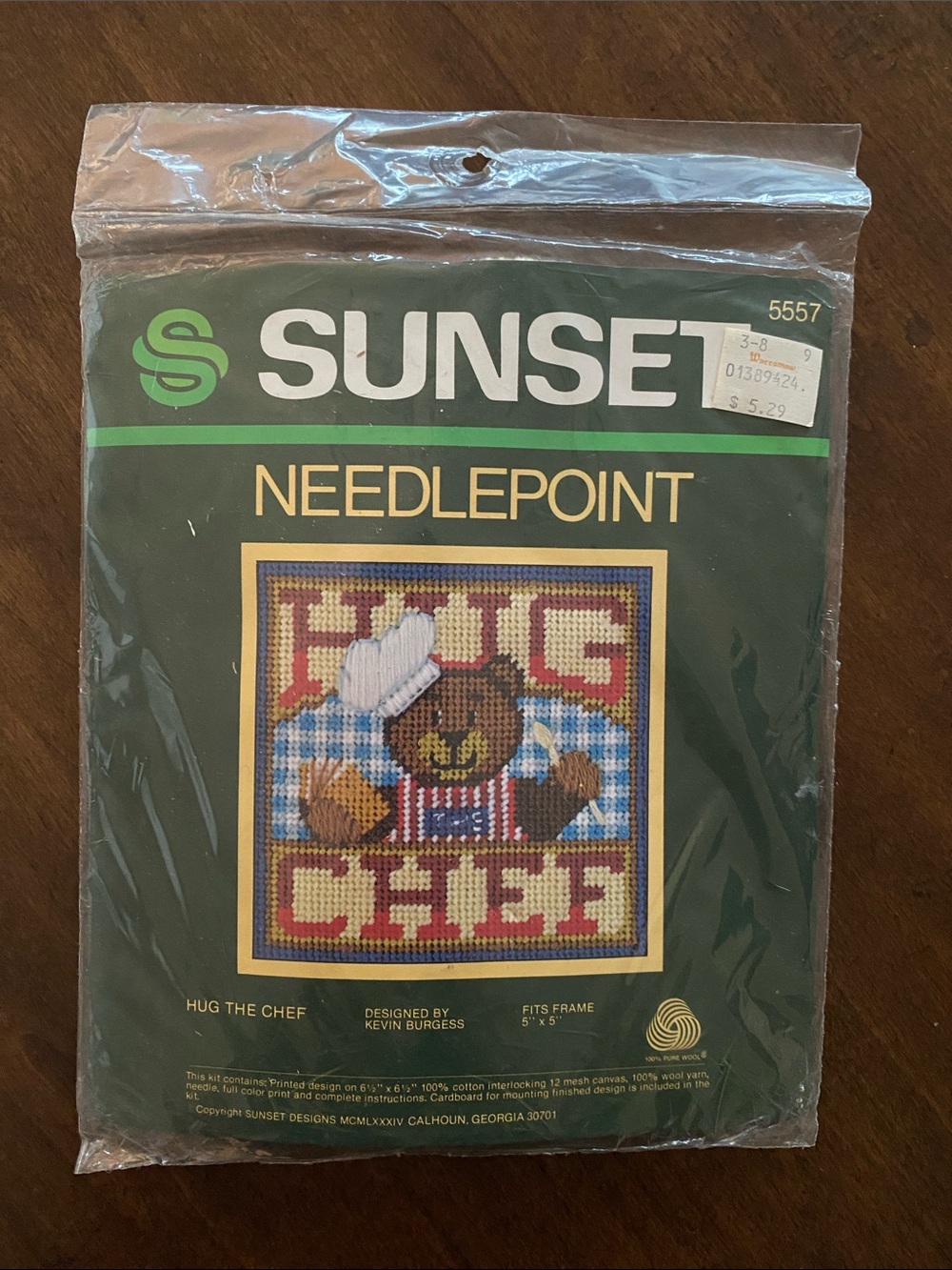 Sunset • "Hug the Chef" Bear • Needlepoint Kit • #5557